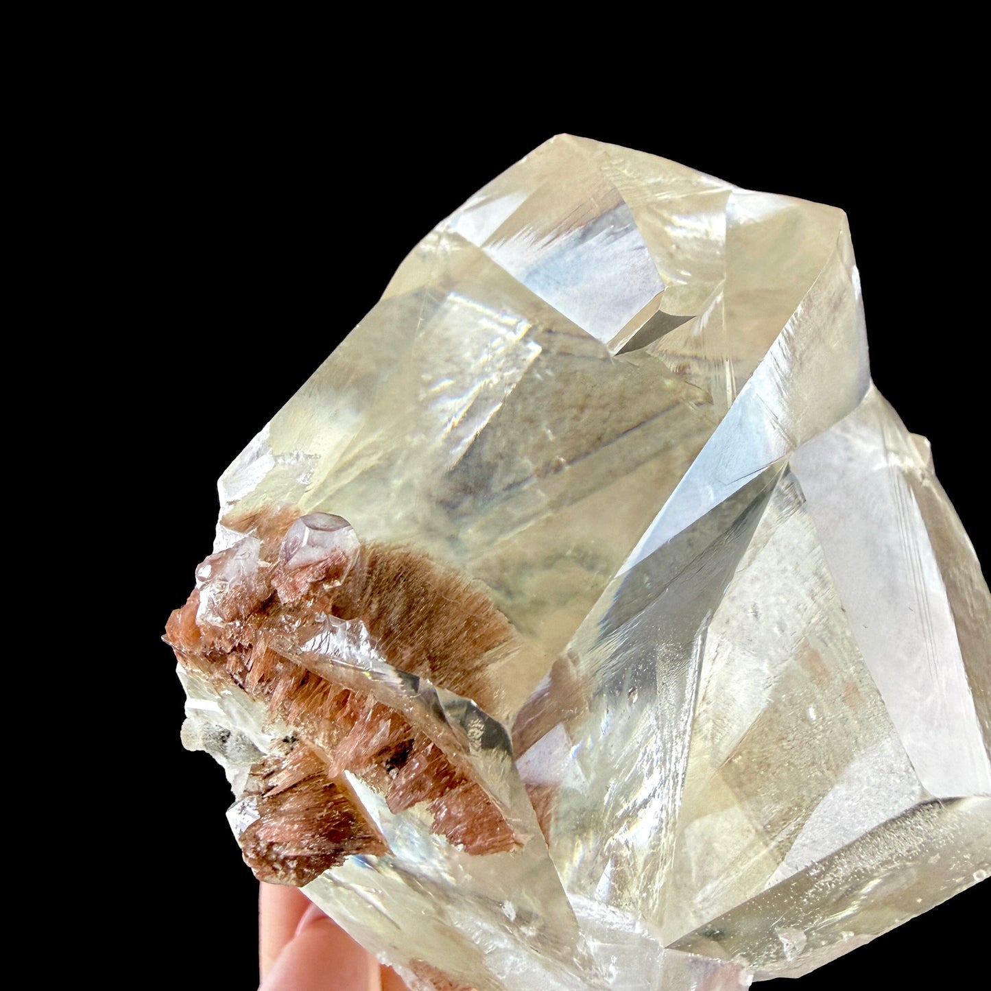 Museum-Grade Optical Calcite with Apophyllite – Rare Jalgaon, India Crystal Specimen | Gemmy Transparent Calcite Formation Calcite Superb Minerals 
