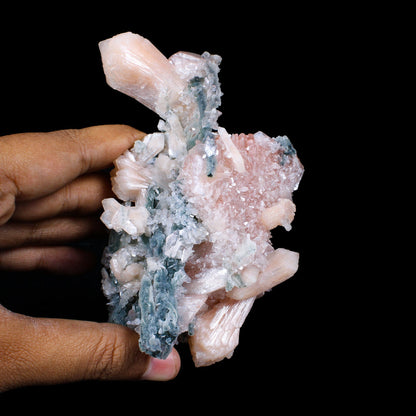 Museum Grade - Rare Peach Heulandite with Stilbite & Chalcedony – Natural Indian Zeolite Specimen # B 7168 Heulandite Superb Minerals 