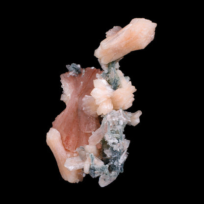 Museum Grade - Rare Peach Heulandite with Stilbite & Chalcedony – Natural Indian Zeolite Specimen # B 7168 Heulandite Superb Minerals 