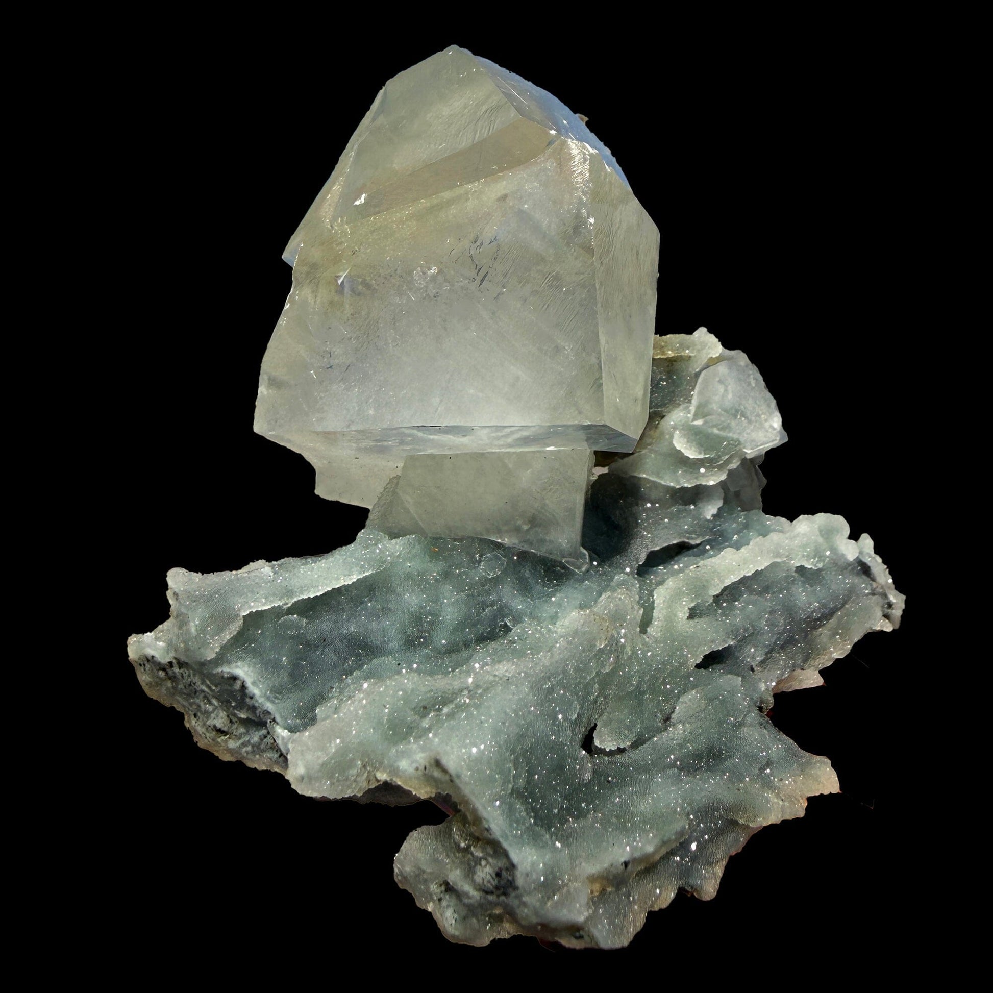 Natural Calcite Crystal on Chalcedony – Raw Mineral Cluster # DKT40 Calcite Superb Minerals 