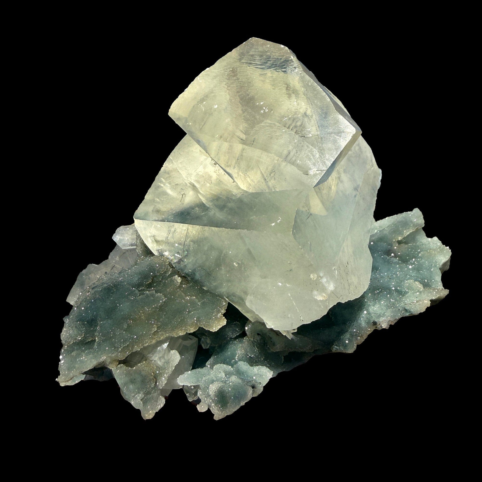 Natural Calcite Crystal on Chalcedony – Raw Mineral Cluster # DKT40 Calcite Superb Minerals 