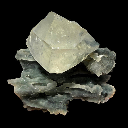 Natural Calcite Crystal on Chalcedony – Raw Mineral Cluster # DKT40 Calcite Superb Minerals 