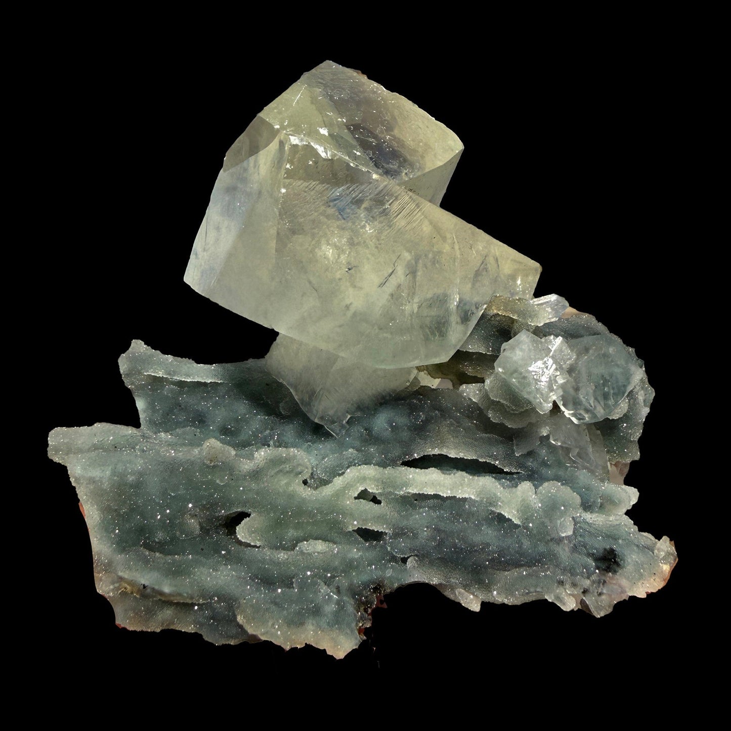 Natural Calcite Crystal on Chalcedony – Raw Mineral Cluster # DKT40 Calcite Superb Minerals 
