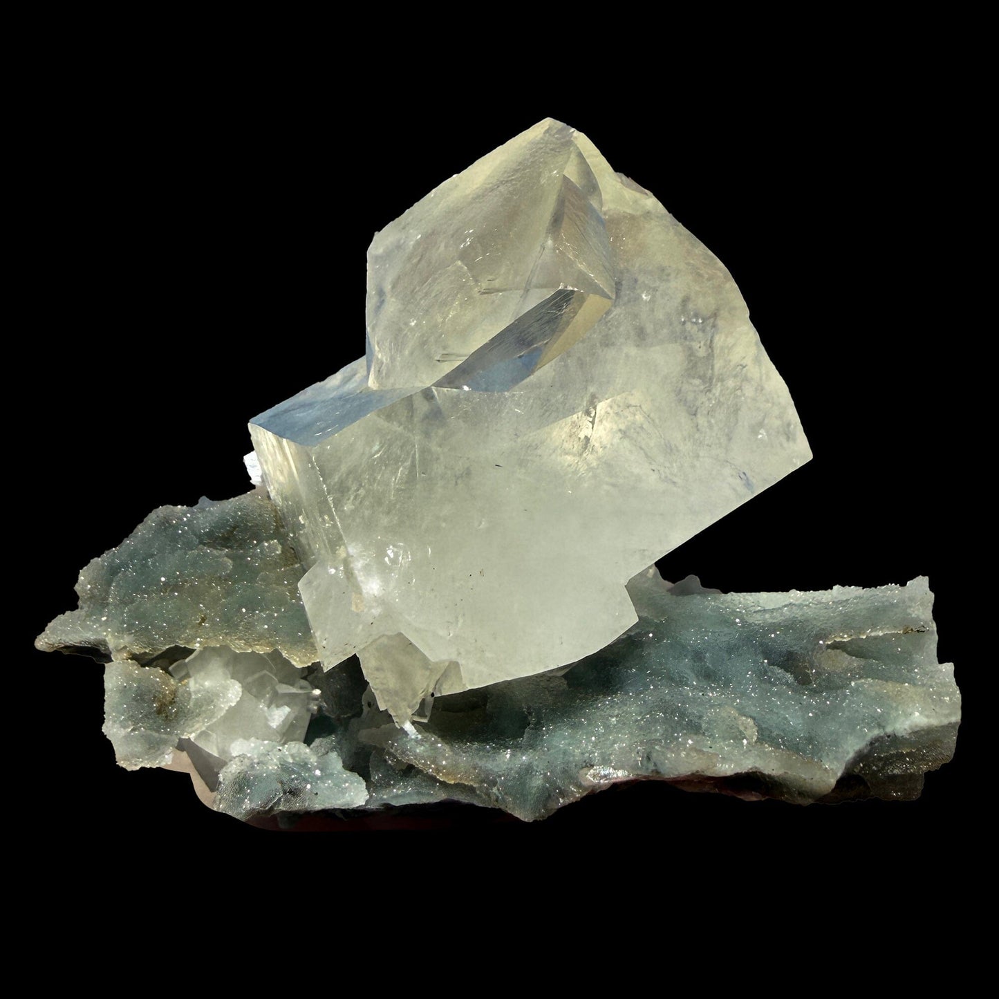 Natural Calcite Crystal on Chalcedony – Raw Mineral Cluster # DKT40 Calcite Superb Minerals 