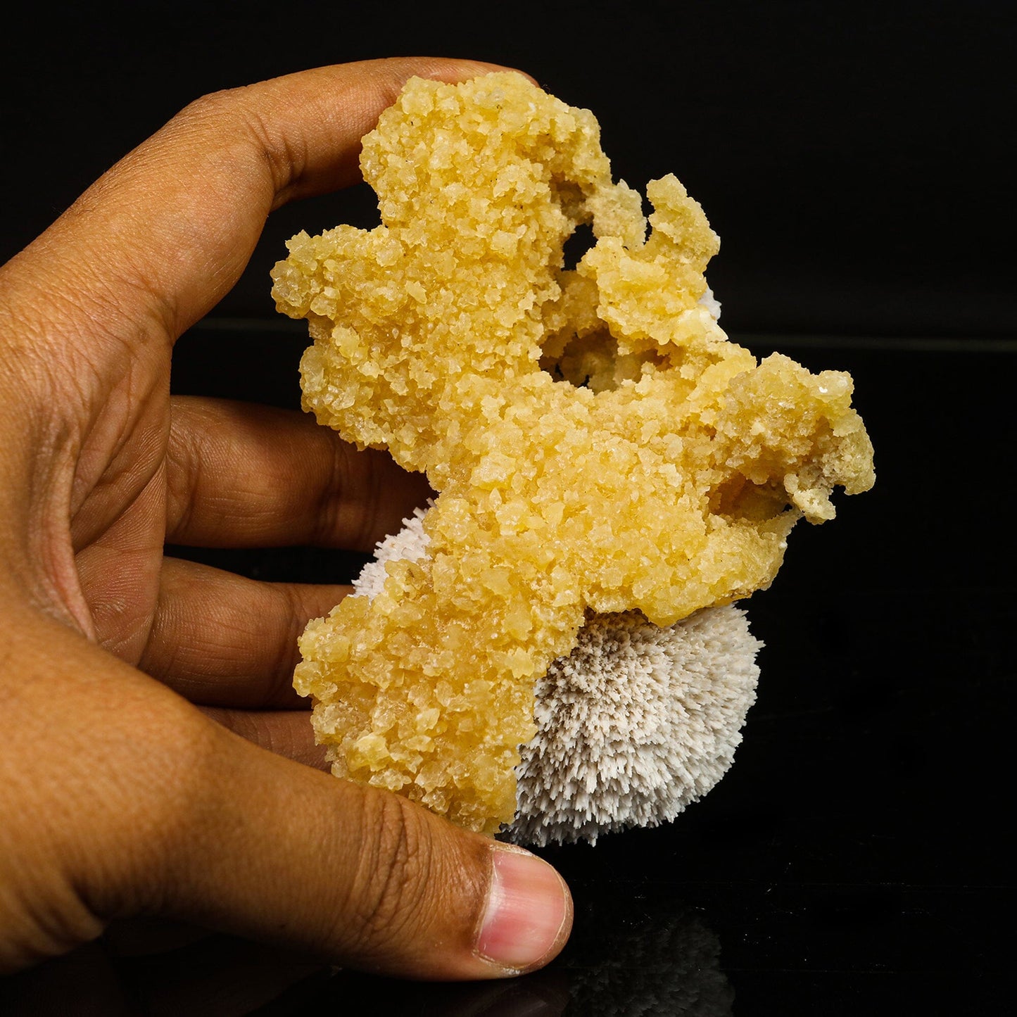 New Find Calcite Layer on Scolecite Natural Mineral Specimen # B 6772 Calcite Superb Minerals 