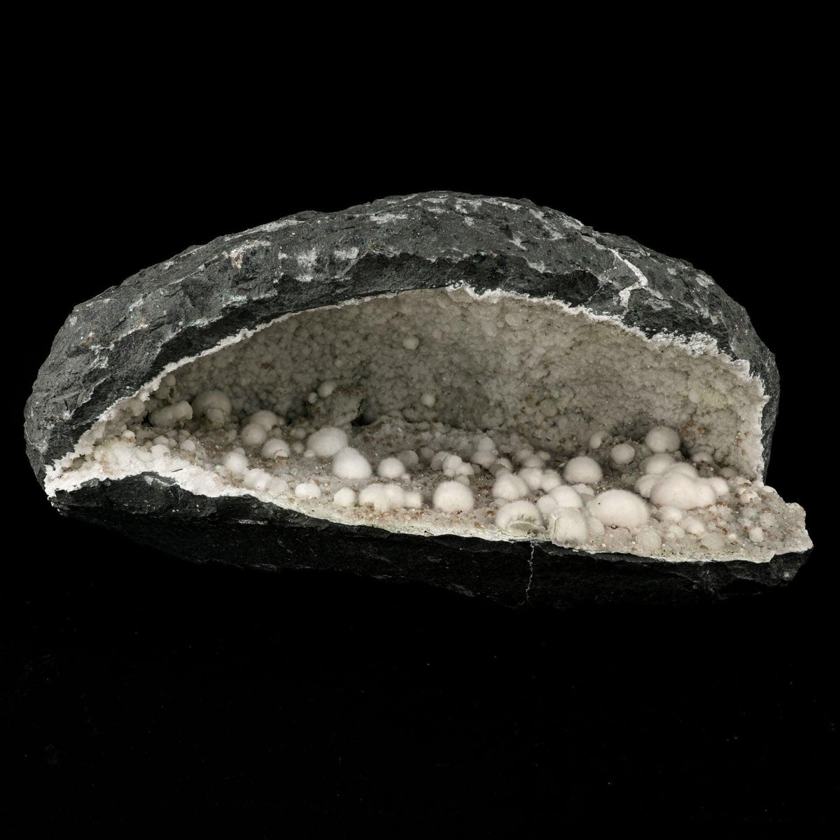 Okenite Big Puffballs Inside Chalcedony Geode Natural Mineral Specimen # B 5859 Okenite Superb Minerals