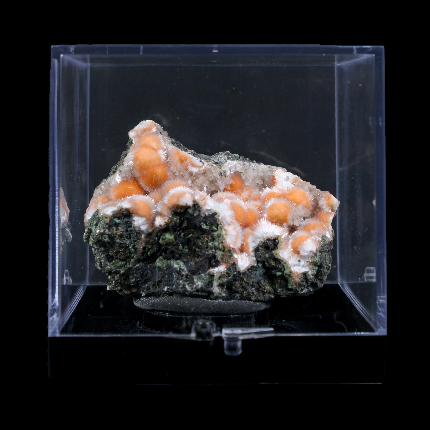 Orange Thomsonite with Mesolite in Perky Box – Rare Indian Zeolite Mineral Specimen from Madhya Pradesh,India # B 7134 Thomsonite Superb Minerals 