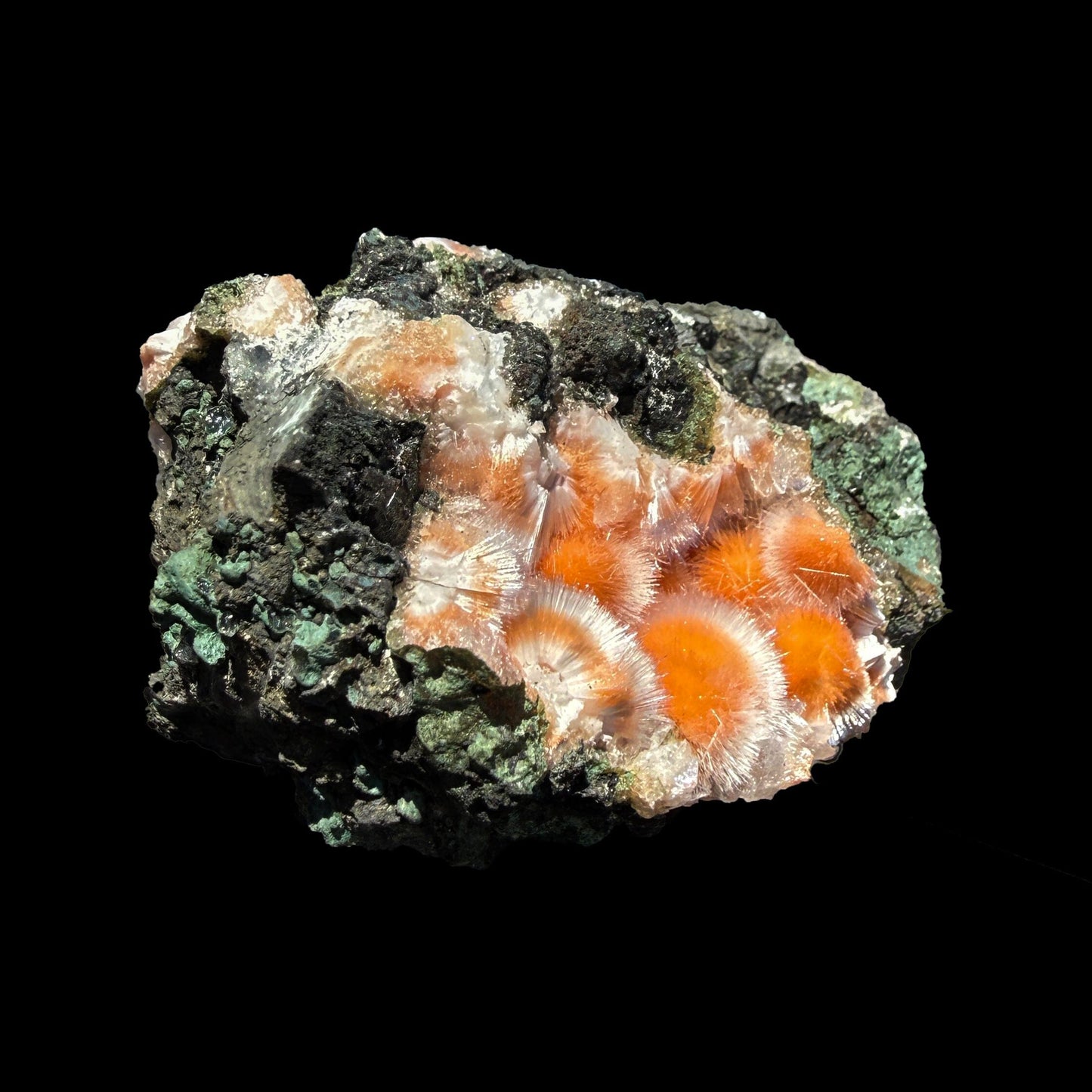 Orange Thomsonite with Mesolite Natural Mineral Specimen from Madhya Pradesh # DKT88 Thomsonite Superb Minerals 