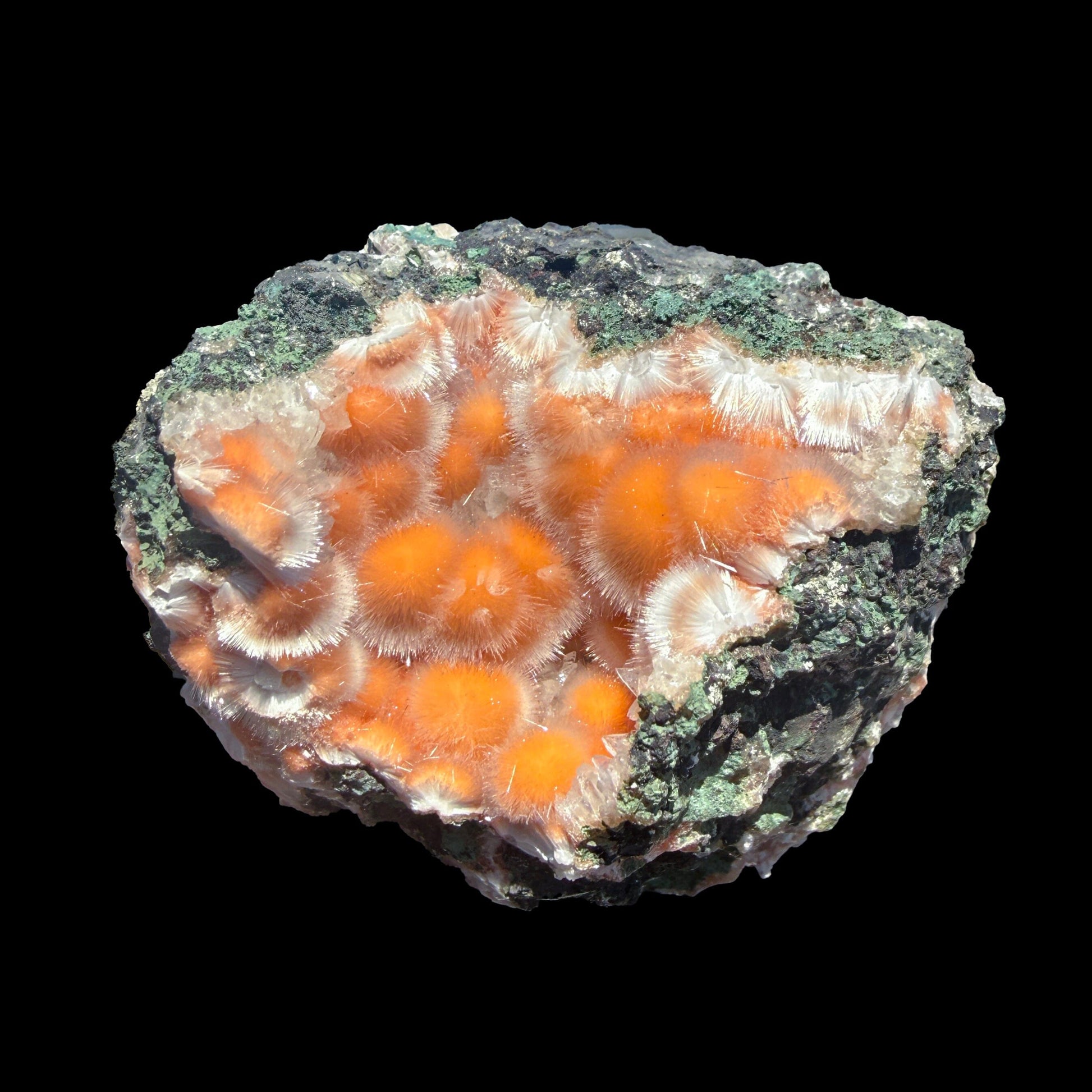 Orange Thomsonite with Mesolite Natural Mineral Specimen from Madhya Pradesh, India DKT84 Thomsonite Superb Minerals 