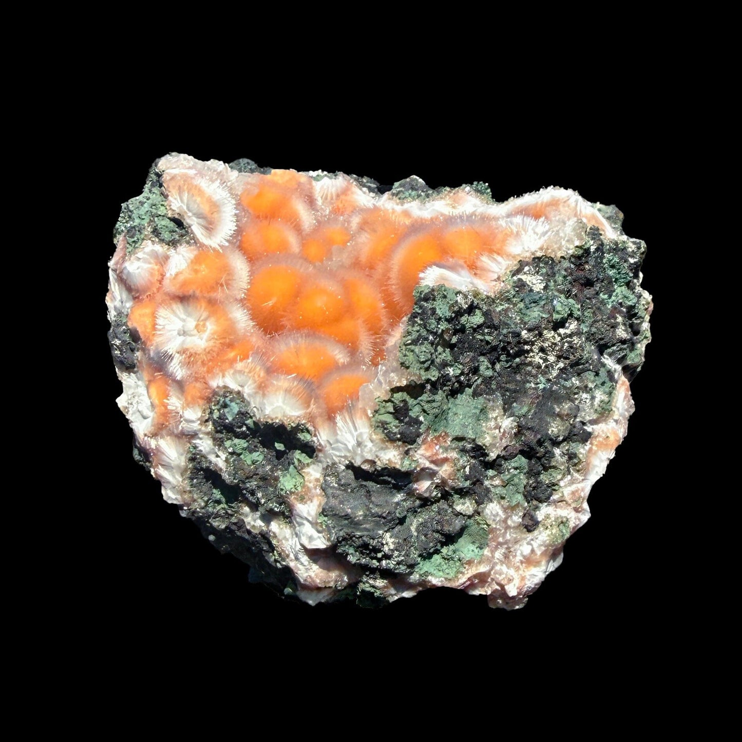 Orange Thomsonite with Mesolite Natural Mineral Specimen from Madhya Pradesh, India DKT84 Thomsonite Superb Minerals 
