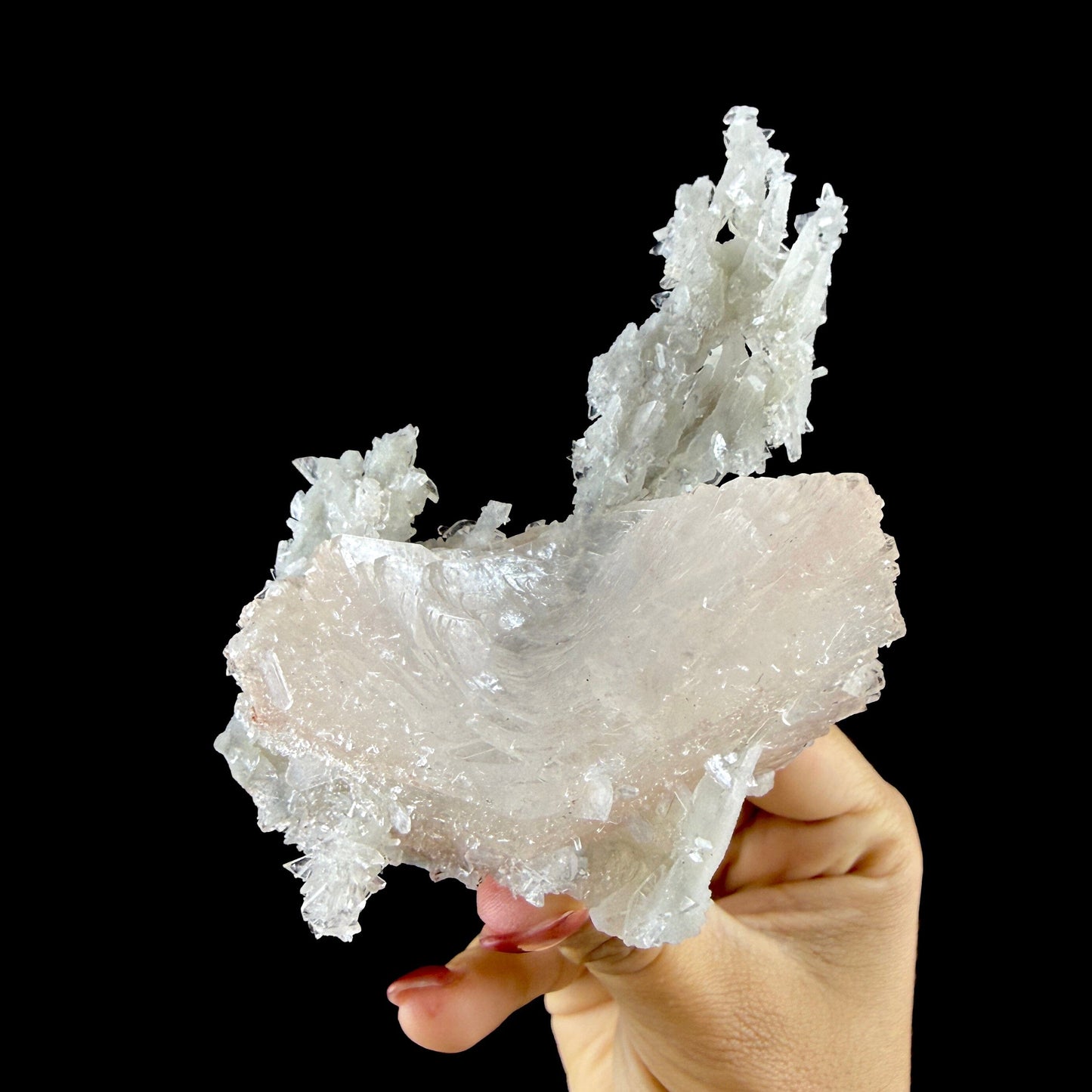 Peach Heulandite on Chalcedony & Stilbite Matrix - Natural Indian Zeolite Mineral from Jalgaon # DKT148 Heulandite Superb Minerals 