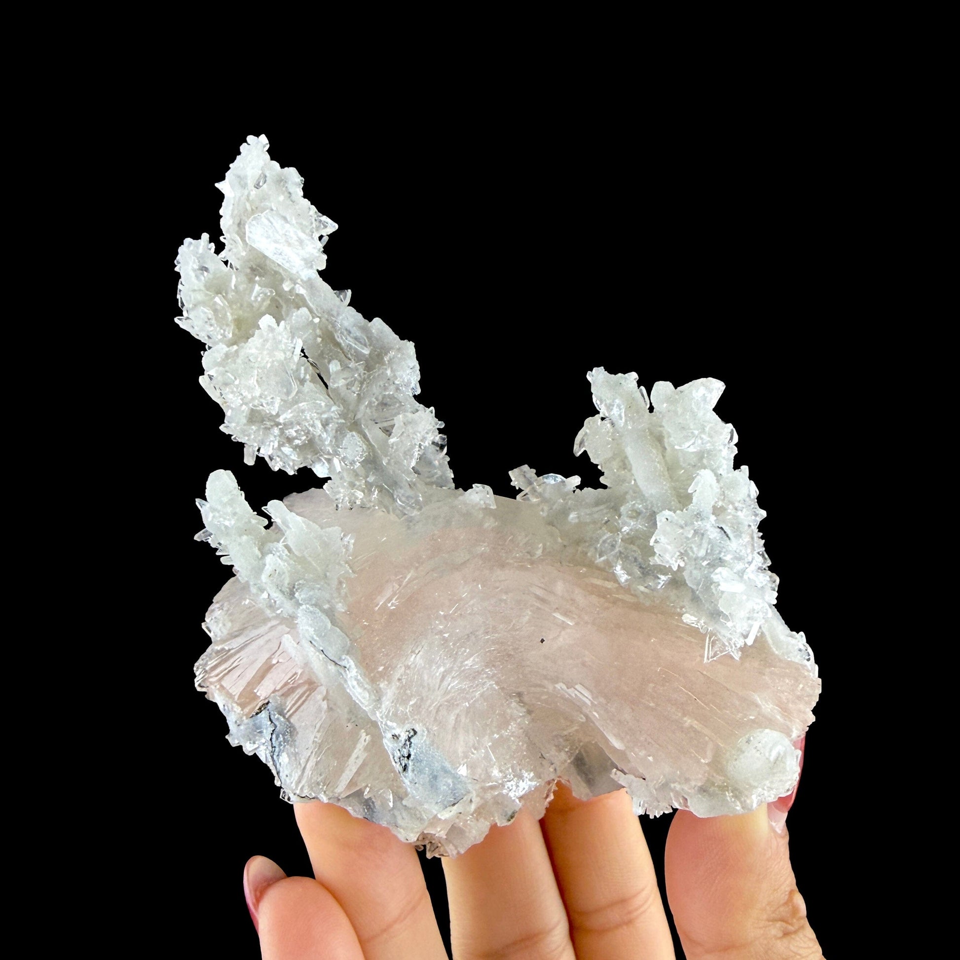 Peach Heulandite on Chalcedony & Stilbite Matrix - Natural Indian Zeolite Mineral from Jalgaon # DKT148 Heulandite Superb Minerals 