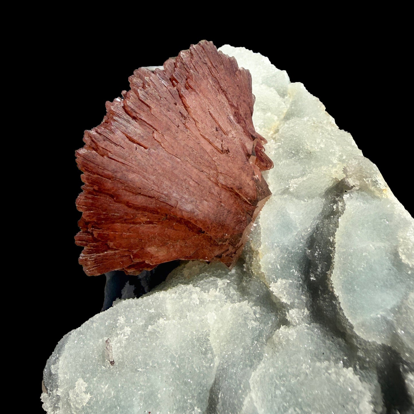 Perfect Heulandite on Blue Chalcedony – Rare Natural Indian Zeolite Mineral Specimen from Maharashtra DKT73 Heulandite Superb Minerals 