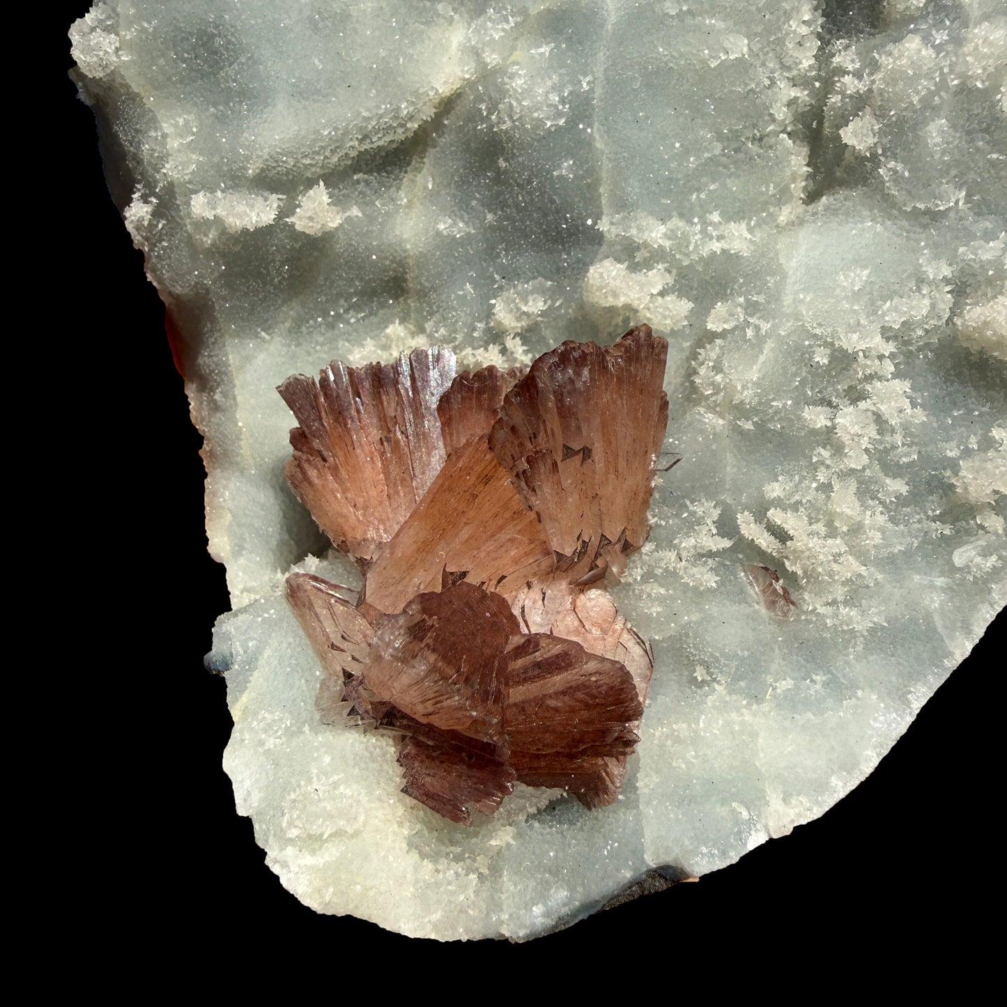 Perfect Heulandite on Blue Chalcedony – Rare Natural Indian Zeolite Mineral Specimen from Maharashtra DKT73 Heulandite Superb Minerals 