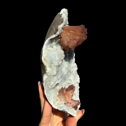 Perfect Heulandite on Blue Chalcedony – Rare Natural Indian Zeolite Mineral Specimen from Maharashtra DKT73 Heulandite Superb Minerals 
