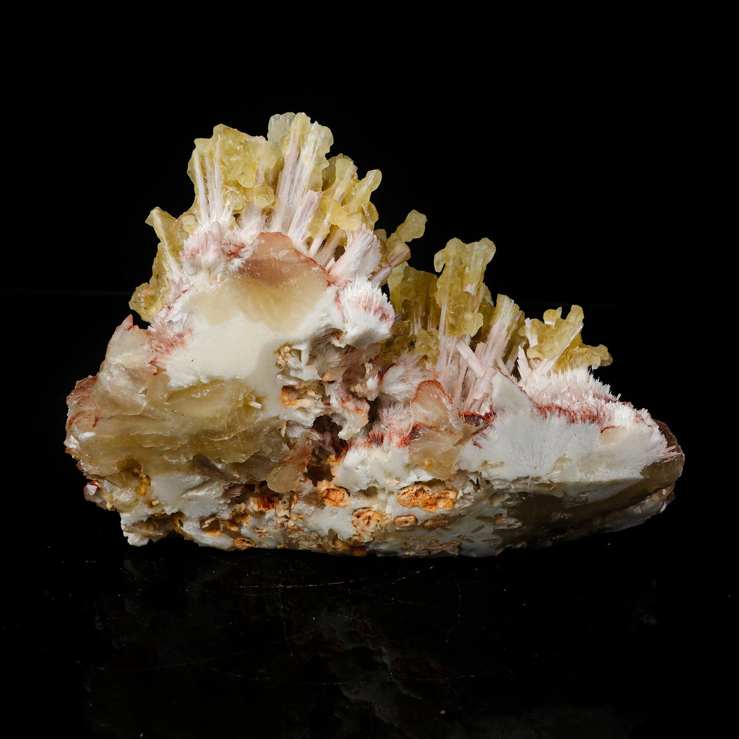 Phosphorescent Calcite on Mordenite with Iron Inclusions – Rare Mineral Specimen from India # B 7092 Calcite Superb Minerals 