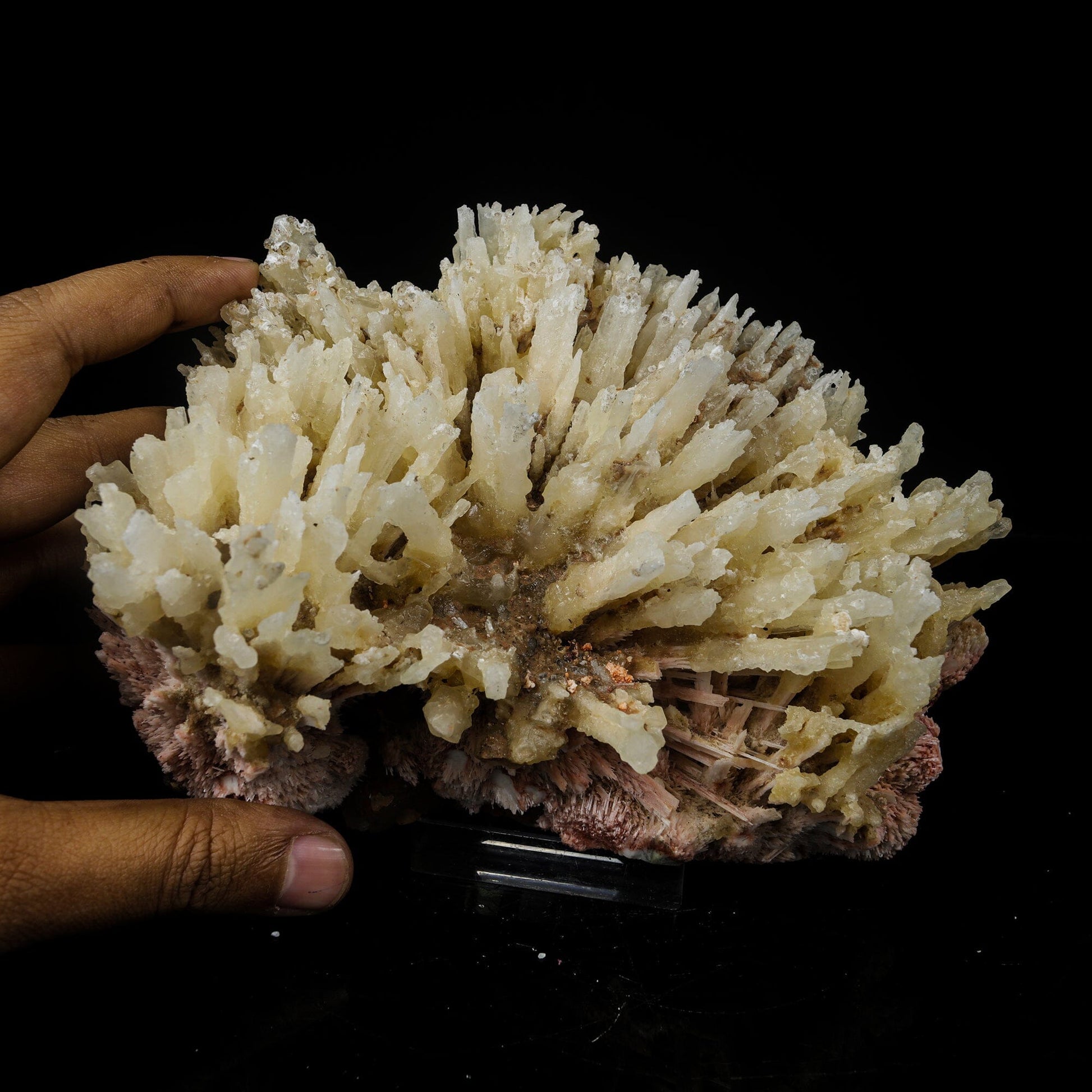 Phosphorescent Calcite on Mordenite with Iron Inclusions – Rare Mineral Specimen from India # B 7112 Calcite Superb Minerals 