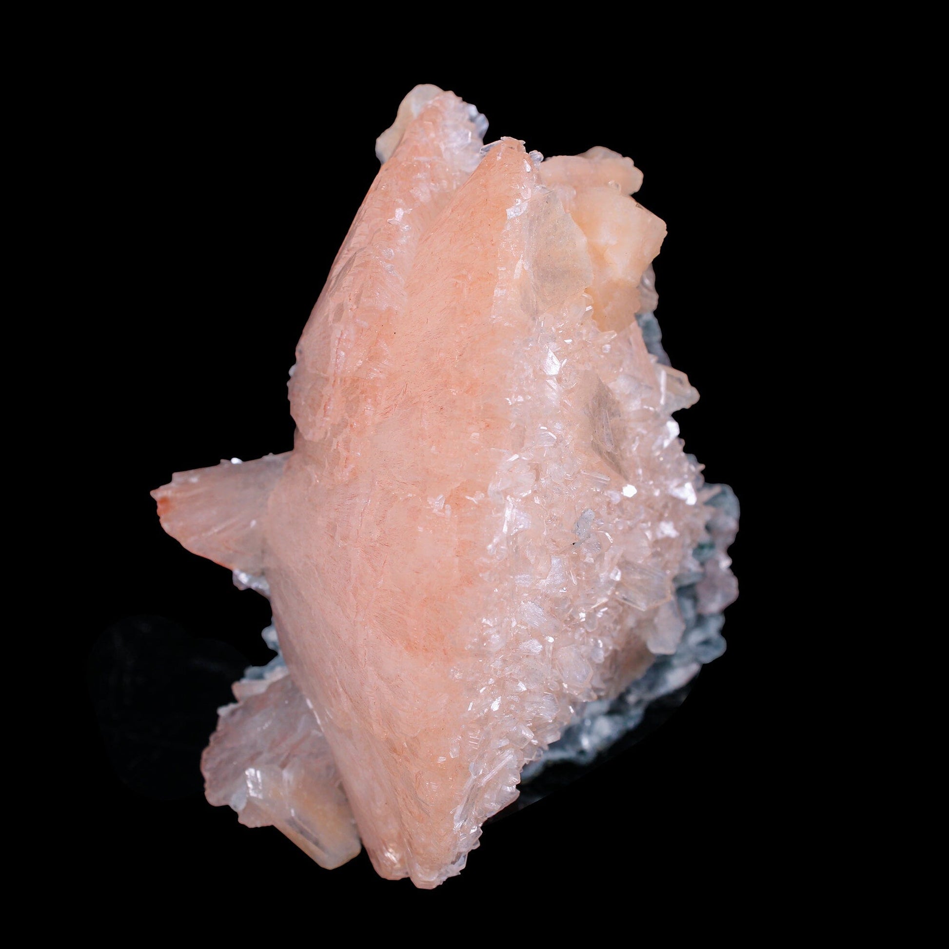 Pink Heulandite Crystal Cluster on Chalcedony – Jalgaon Zeolite Specimen # B 7179 Heulandite Superb Minerals 