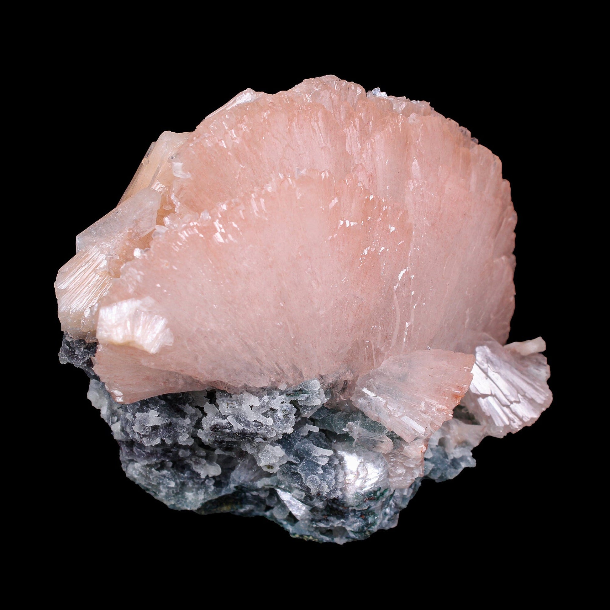 Pink Heulandite Crystal Cluster on Chalcedony – Jalgaon Zeolite Specimen # B 7179 Heulandite Superb Minerals 