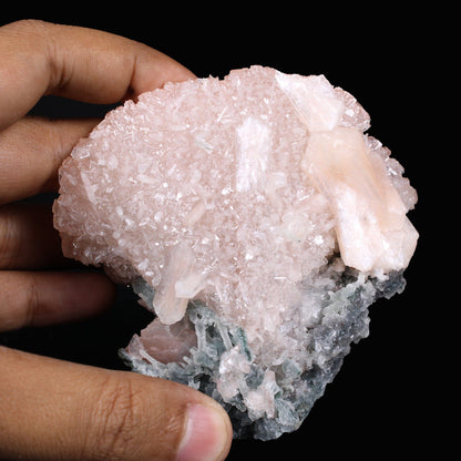 Pink Heulandite Crystal Cluster on Chalcedony – Jalgaon Zeolite Specimen # B 7179 Heulandite Superb Minerals 