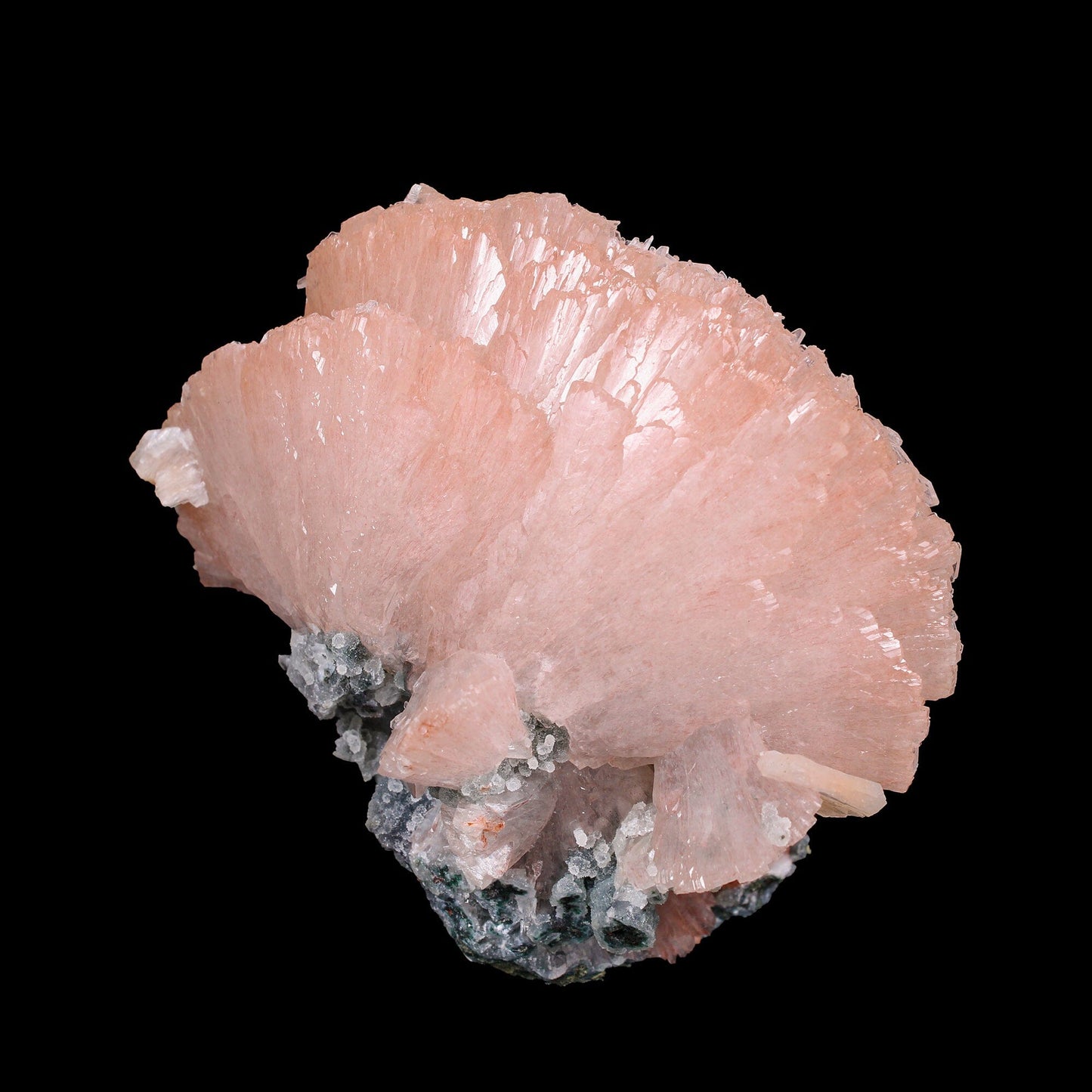 Pink Heulandite Crystal Cluster on Chalcedony – Jalgaon Zeolite Specimen # B 7179 Heulandite Superb Minerals 
