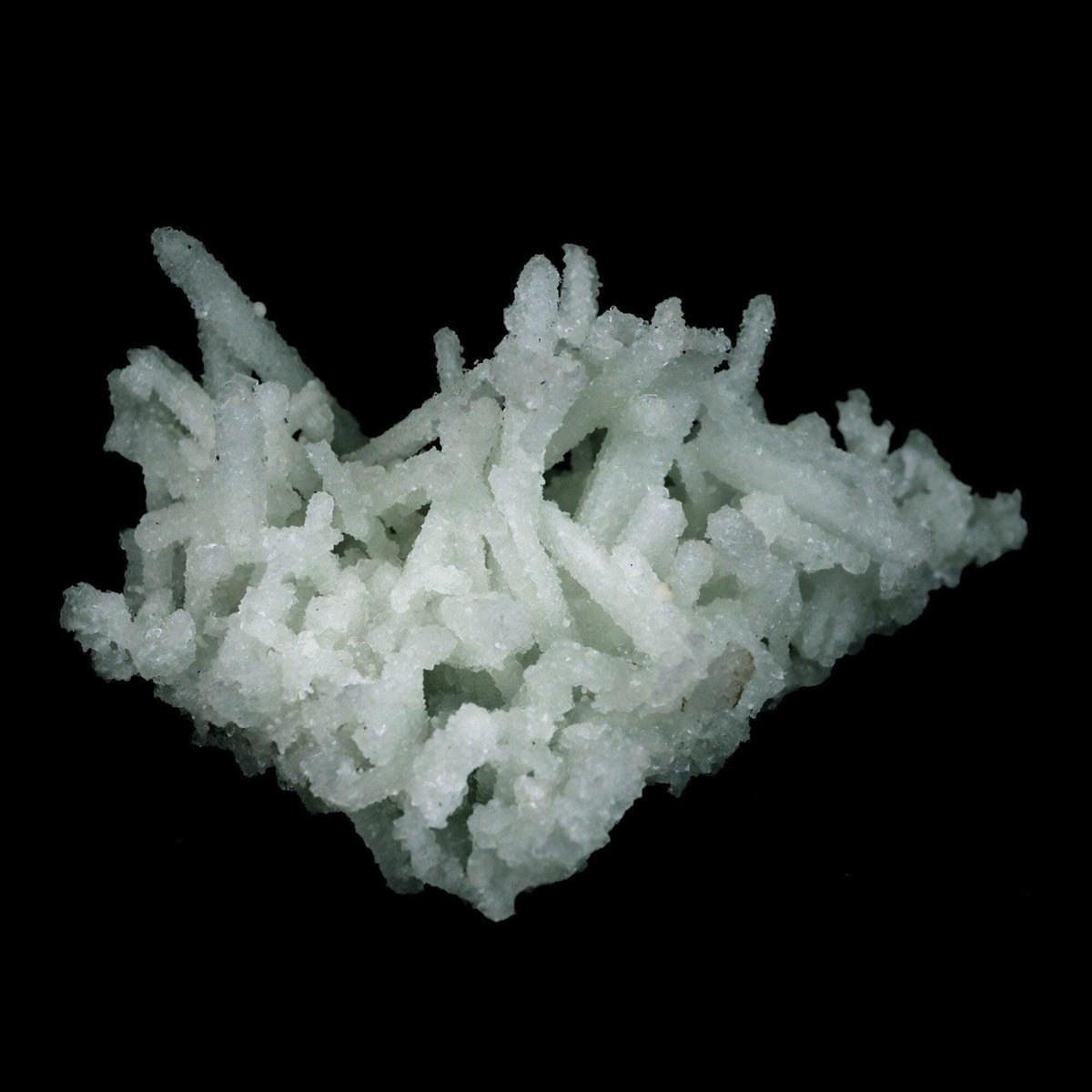 Prehnite Pseudomorphed Rare Find Natural Mineral Specimen # B 4712  https://www.superbminerals.us/products/prehnite-pseudomorphed-rare-find-natural-mineral-specimen-b-4712  Features: Pretty mint-green prehnite has pseudomorphed elongated laumontite c