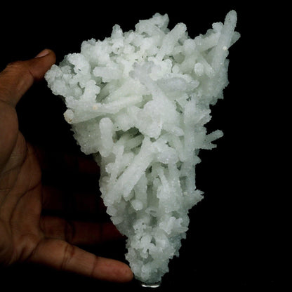 Prehnite Pseudomorphed Rare Find Natural Mineral Specimen # B 4712  https://www.superbminerals.us/products/prehnite-pseudomorphed-rare-find-natural-mineral-specimen-b-4712  Features: Pretty mint-green prehnite has pseudomorphed elongated laumontite c