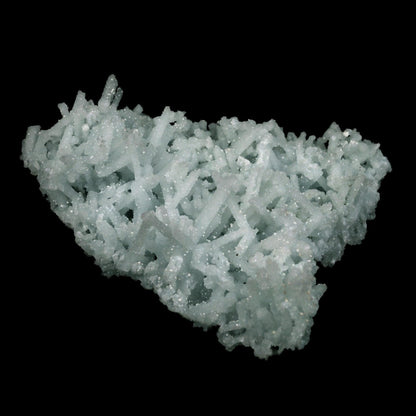 Prehnite Rare Find Natural Mineral Specimen # B 4757  https://www.superbminerals.us/products/prehnite-rare-find-natural-mineral-specimen-b-4757  Features: A coveted jackstraw cluster of elongated laumontite crystals that pseudomorphed from mint-green