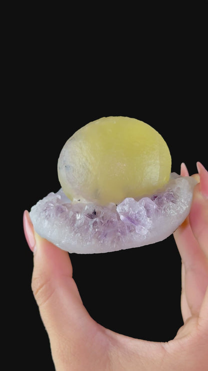 Botryoidal Fluorite on Amethyst | SELF STANDING | High Quality Mineral | Indian Minerals | Superb Minerals | Collectors Piece