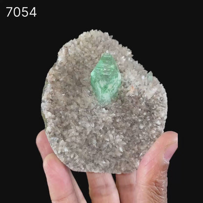 Rare Green Apophyllite with Heulandite Natural Mineral Specimen # B 7054