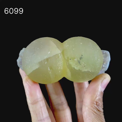 Fluorite Dual Ball on Amethyst Very Rare Natural Mineral Specimen # B 6099