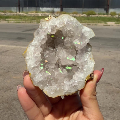 Natural Iridescent Quartz - Rare Anandalite Rainbow Crystal Specimen from Nashik # B DKT140