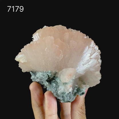 Pink Heulandite Crystal Cluster on Chalcedony – Jalgaon Zeolite Specimen # B 7179