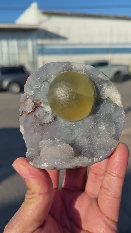 Rare Botryoidal Fluorite on Quartz Crystal Cluster – Nashik India Natural Mineral Specimen # DKT12