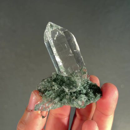 Clear Quartz Cluster – High-Vibration Crystal Points Mineral Specimen # DKT6