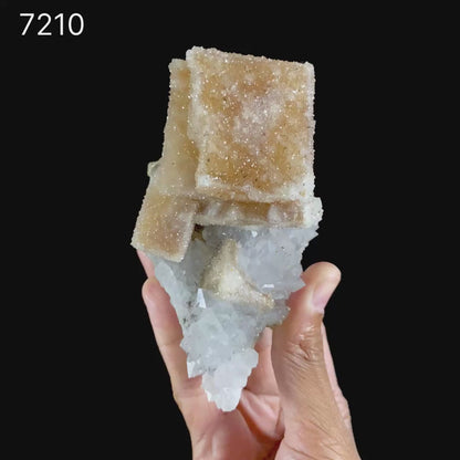 Calcite with Quartz-Coating on Iridescent Quartz (Anandalite) Matrix - Rare Jalgaon Collector Specimen # B 7210