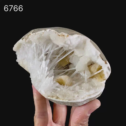 Scolecite with Heulandite in Geode Natural Mineral Specimen # B 6766