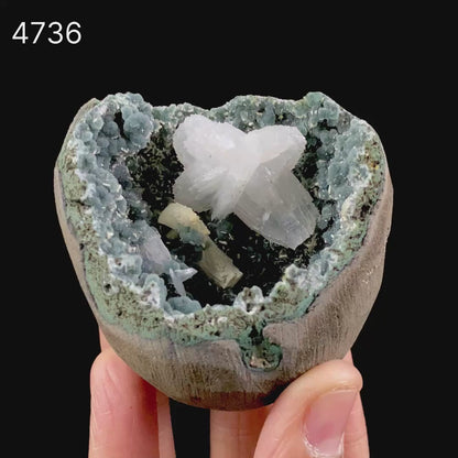 Rare Find Epi-Stilbite Inside Black Chalcedony Natural Mineral Specimen  # B 4736