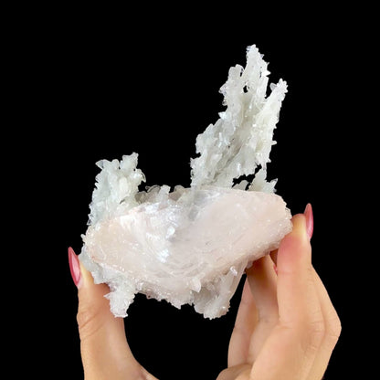Peach Heulandite on Chalcedony & Stilbite Matrix - Natural Indian Zeolite Mineral from Jalgaon # DKT148