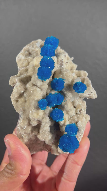 Cavansite on Heulandite (Rare Find) Natural Mineral Specimen USA # B 6924