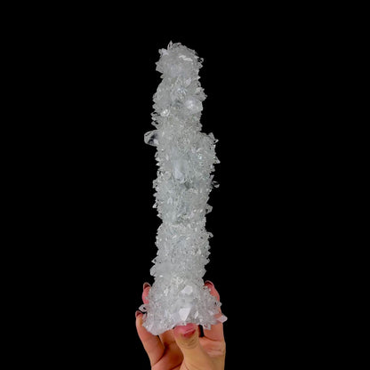 Brilliant Water-Clear Apophyllite Crystal Stalactite  - Collector’s Cabinet Specimen from Jalgaon, India # DKT193