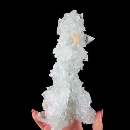Icy Clear Apophyllite Cluster with Stilbite – Zeolite Mineral from Jalgaon,India  # DKT127