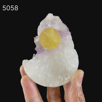 Fluorite Botryoidal on Amethyst Natural Mineral Specimen  # B 5058