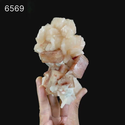 Red Apophyllite Cube With Stilbite Natural Mineral Specimen # B 6569