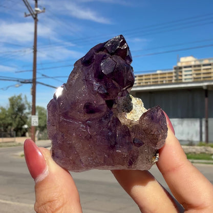 Natural Amethyst Crystal from Karur, India – Deep Purple Quartz Formation, Collector’s Healing Crystal Display Piece # DKT38