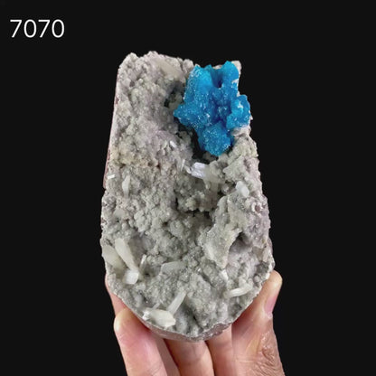 Cavansite on Heulandite (Rare Find) Natural Mineral Specimen  # B 7070