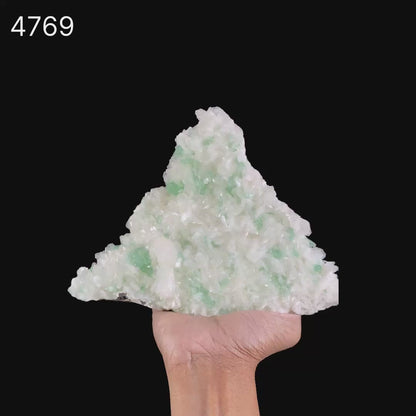 Green Apophyllite with Stilbite big Cluster Natural Mineral Specimen  # B 4769