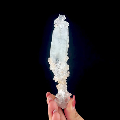 Icy Clear Apophyllite Cluster with Stilbite – Zeolite Mineral from Jalgaon,India # DKT145