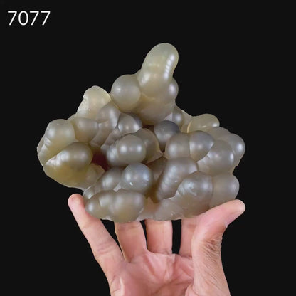 Rare Botryoidal Agatized Chalcedony Mineral Specimen – Natural Indian Crystal Cluster for Collectors # B 7077