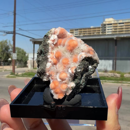 Orange Thomsonite with Mesolite Natural Mineral Specimen from Madhya Pradesh # DKT90